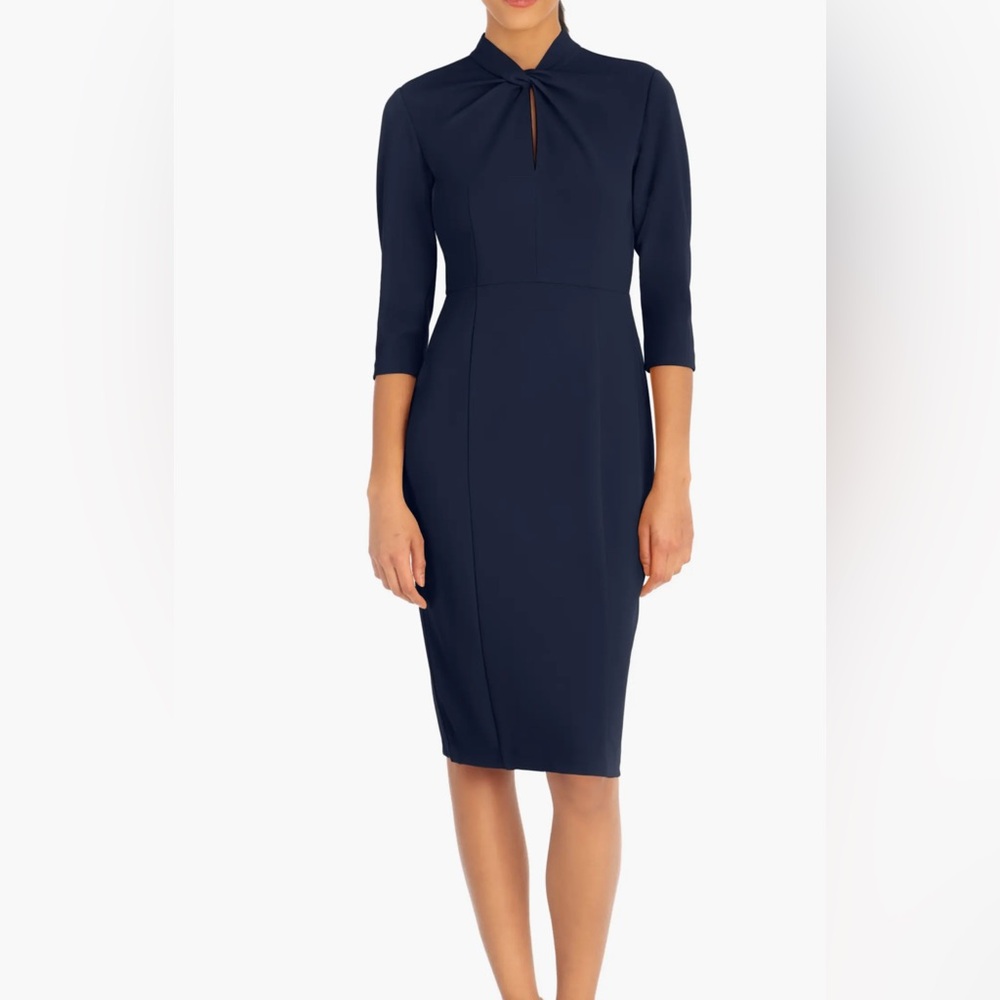 Donna Morgan navy pencil dress size 6